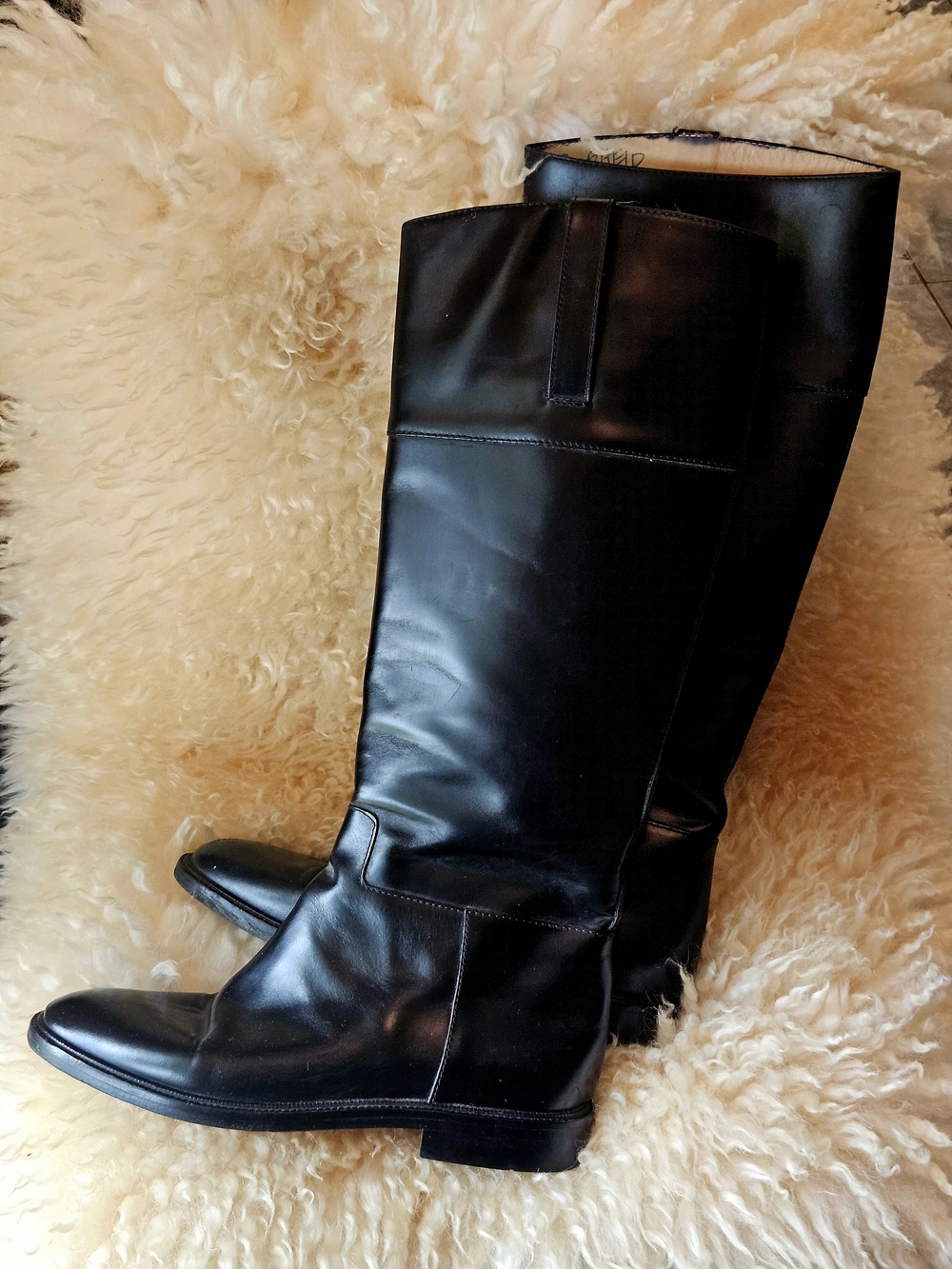 Vintage MICHAEL KORS Black Leather RIGID Knee-High Women's RIDING Boots SZ 7